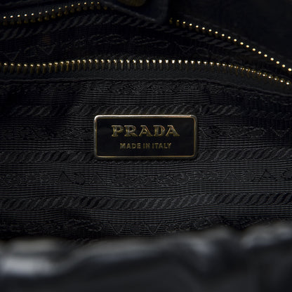 Prada Soft Calf Pleated Hobo Black 7 of 8