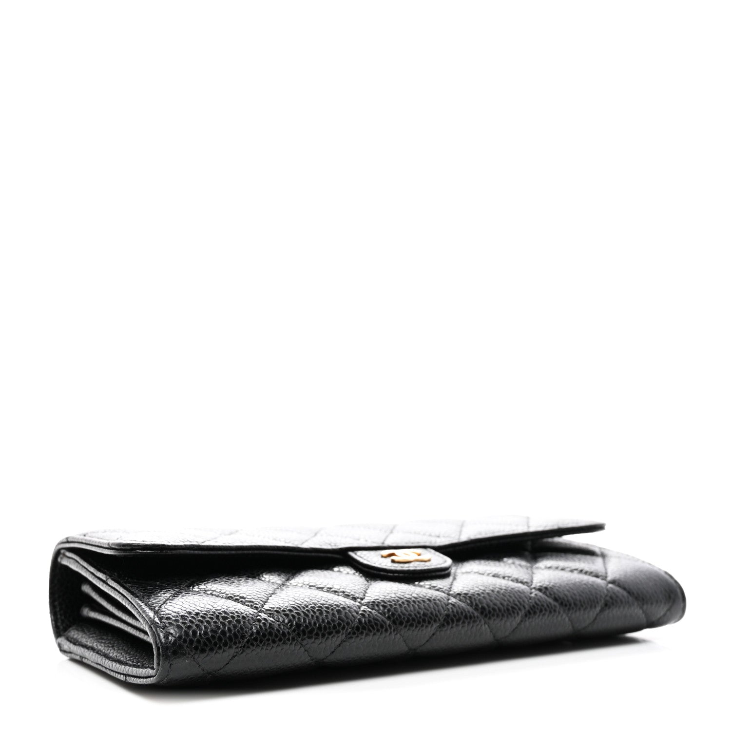Chanel Caviar Quilted Large Gusset Flap Wallet Black 4 of 10