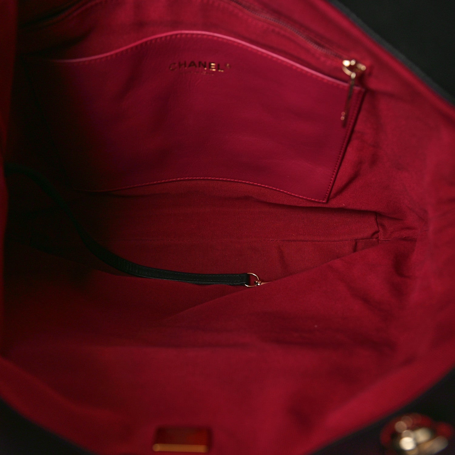 Chanel Calfskin Quilted Pocket Shopping Tote Black 5 of 10