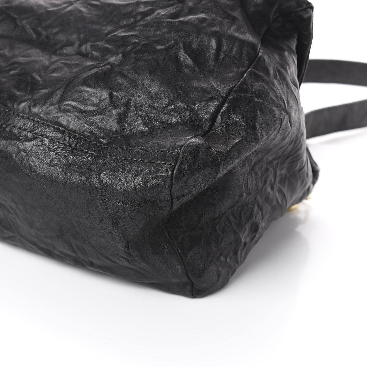 Tumbled Sheepskin Medium Pandora Bag Black