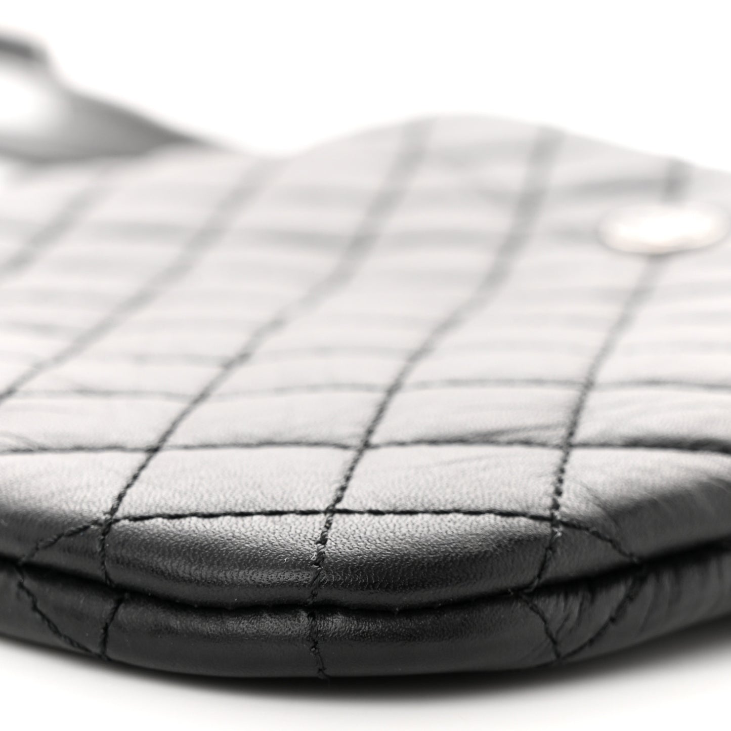 Aged Calfskin Quilted Crossbody Bag Black