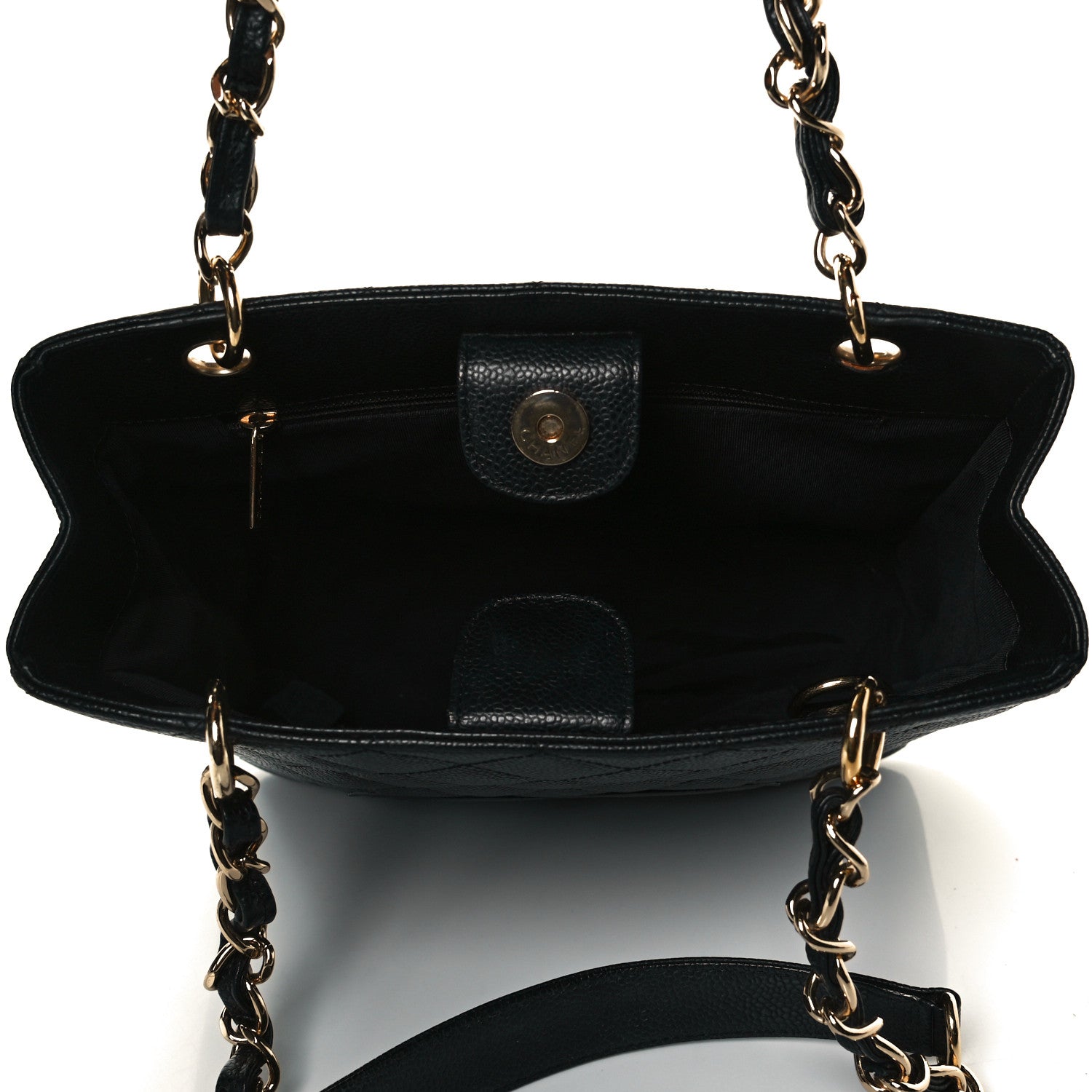 Chanel Caviar Quilted Petit Shopping Tote PST Black 7 of 7