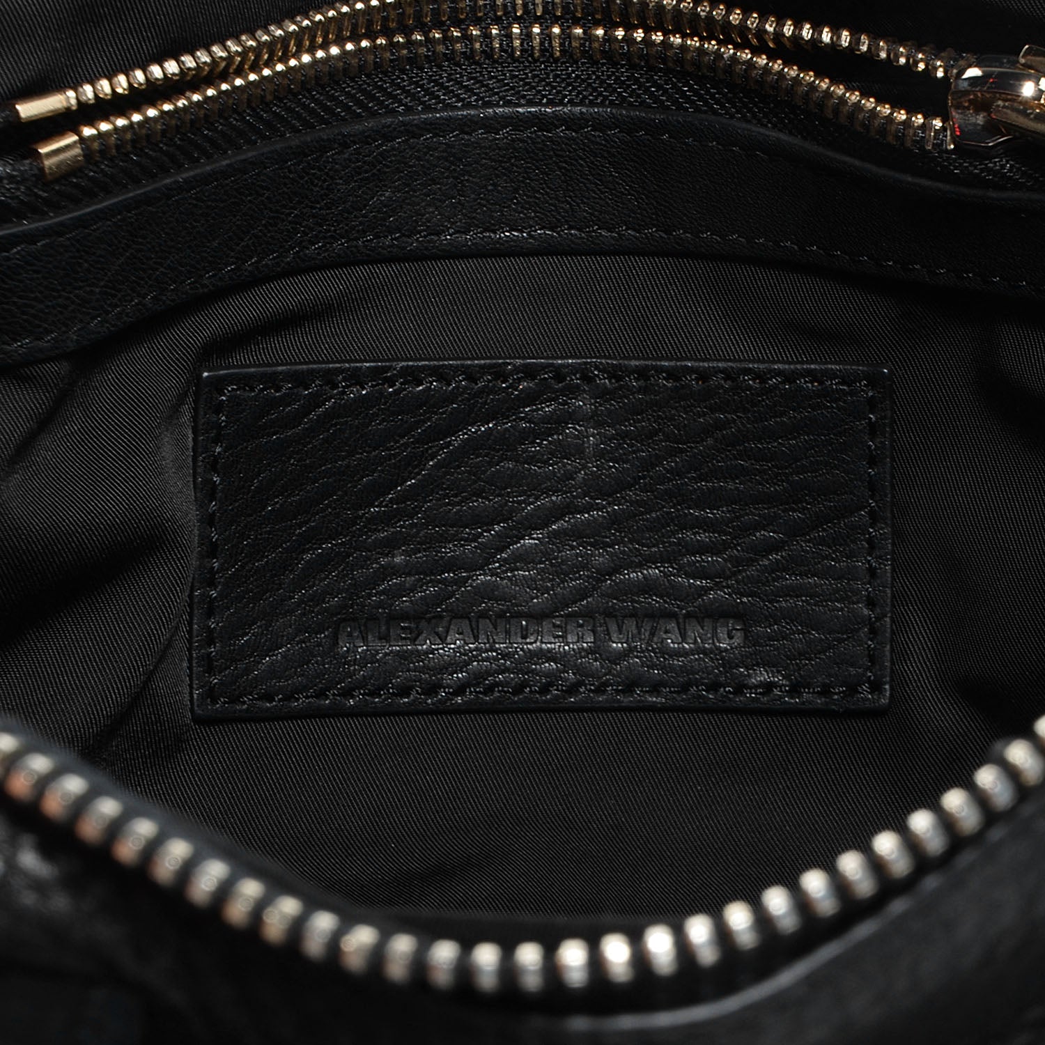 Alexander Wang Pebbled Leather Rockie Black w Pale Gold Hardware 6 of 9