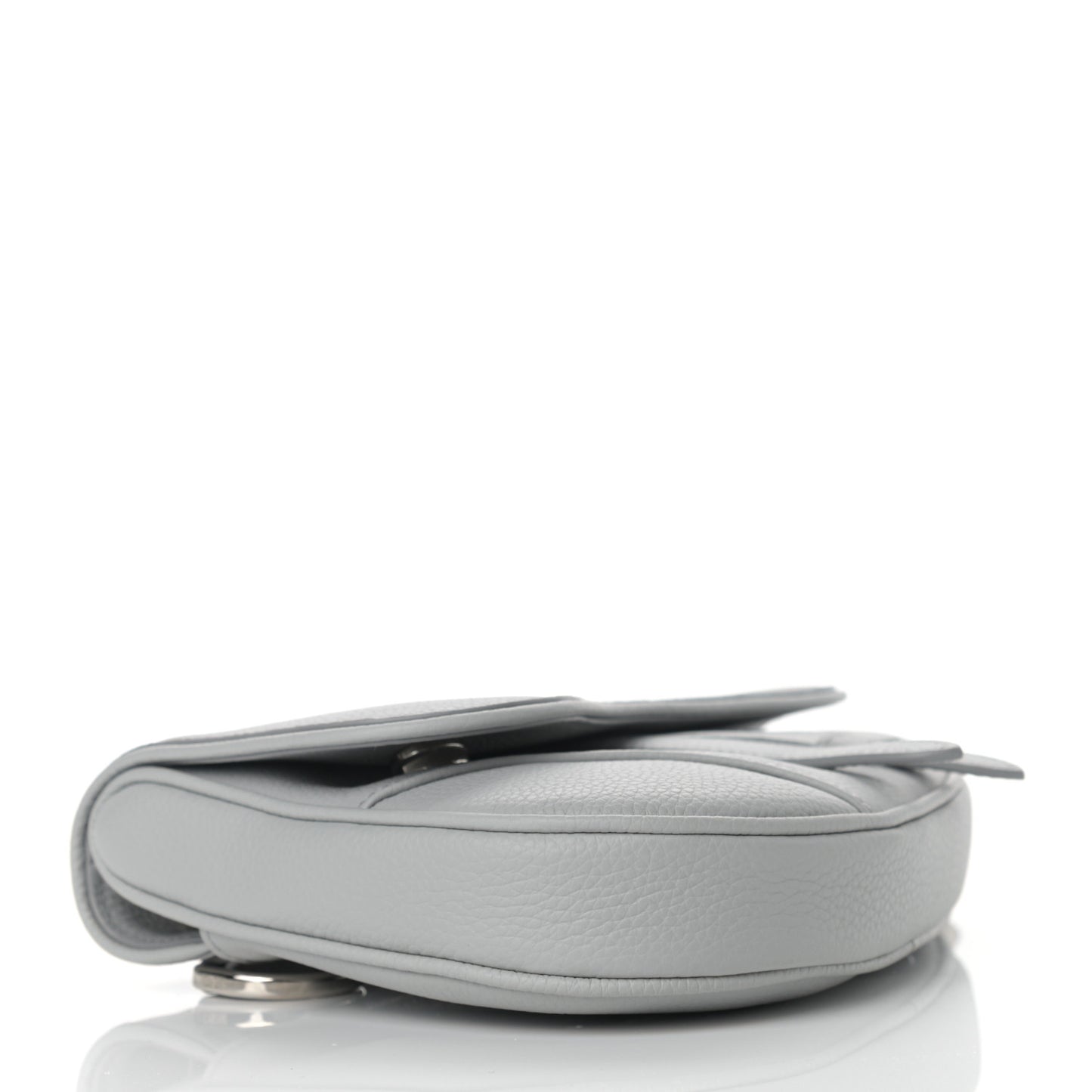 Grained Calfskin Mens Mini Saddle Bag Gray
