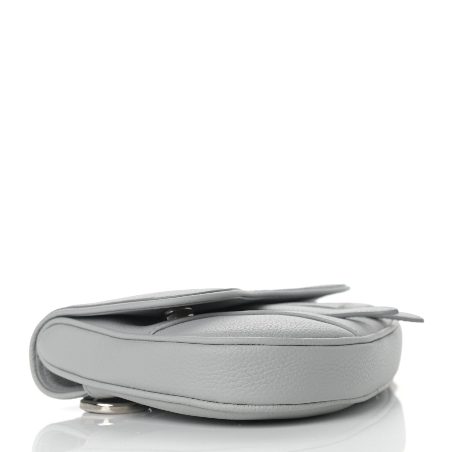 Christian Dior Grained Calfskin Mens Mini Saddle Bag Gray 4 of 9