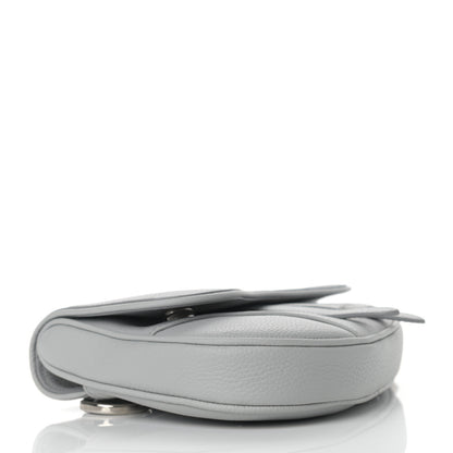Christian Dior Grained Calfskin Mens Mini Saddle Bag Gray 4 of 9
