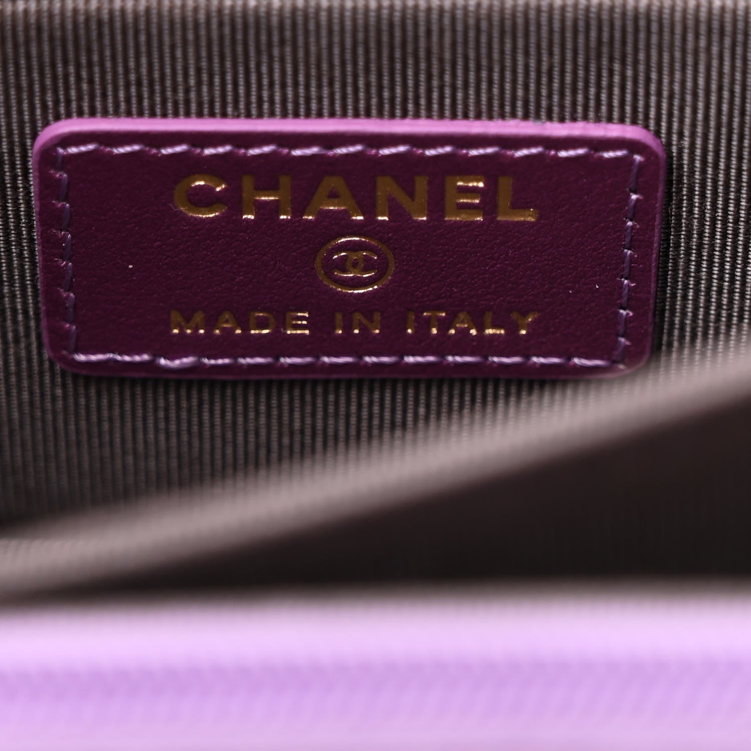 Chanel Iridescent Lambskin Quilted Mini Wallet On Chain WOC Purple 7 of 12