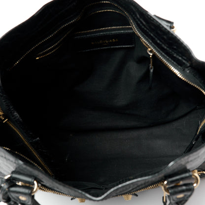 Balenciaga Calfskin Crocodile Embossed Giant 12 Gold Hardware City Black 6 of 12