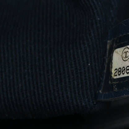 Chanel Lurex Canvas Medium Deauville Tote Navy Blue Gold 6 of 10