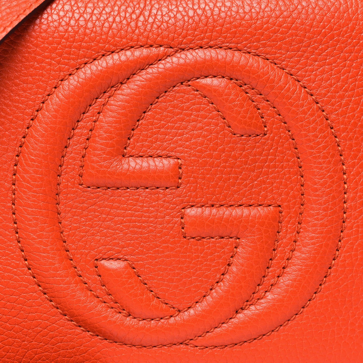 Pebbled Calfskin Small Soho Disco Bag Sun Orange