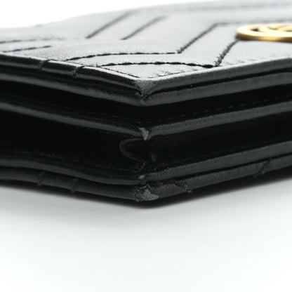 Gucci Calfskin Matelasse GG Marmont Card Case Wallet Black 8 of 9