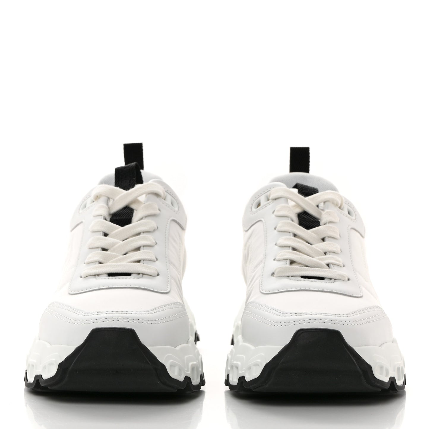 Parachute Fabric Calfskin Impulse Sneakers 36 White