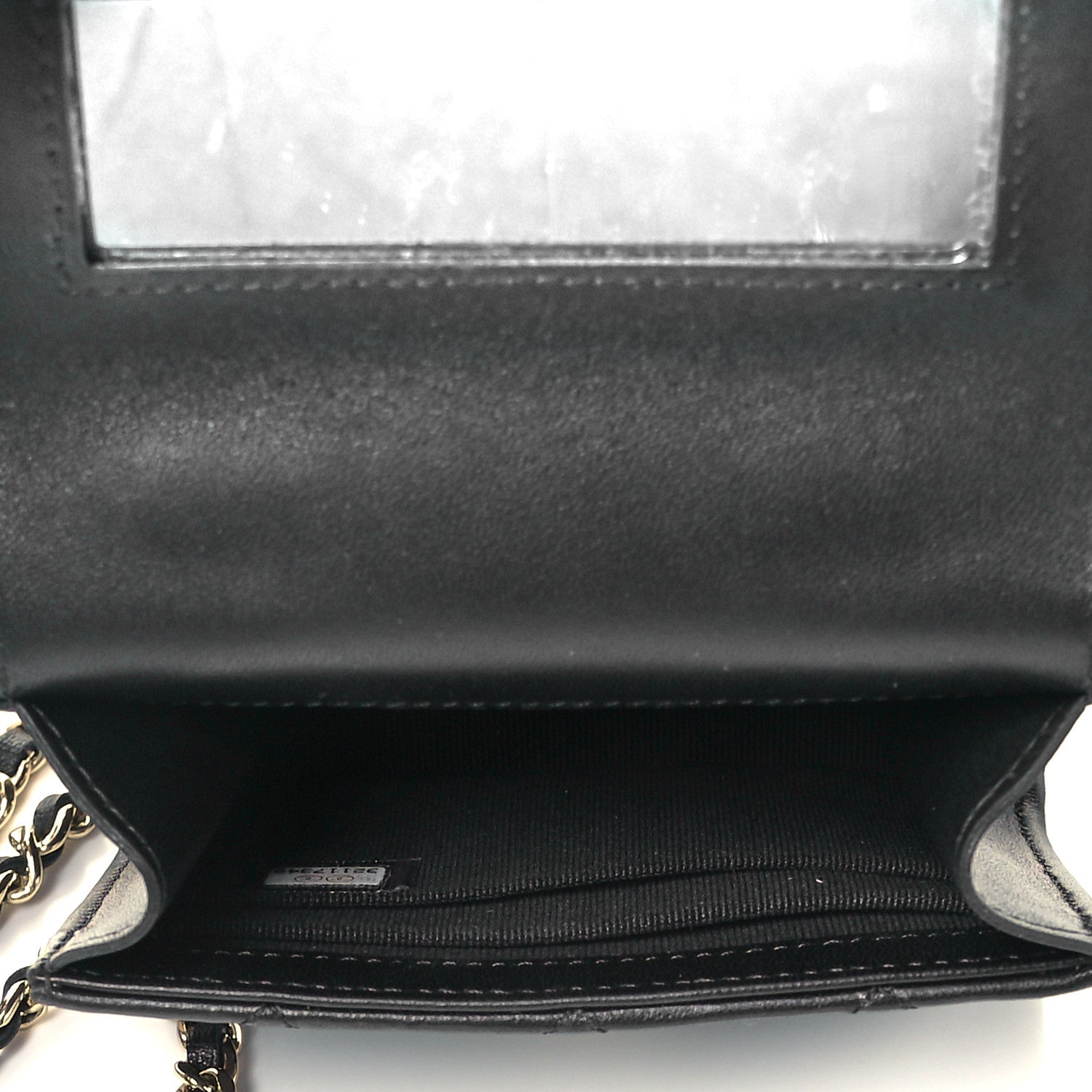 Chanel Lambskin Quilted Top Handle Flap Clutch With Chain Black 5 of 9