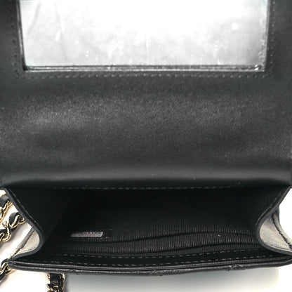 Chanel Lambskin Quilted Top Handle Flap Clutch With Chain Black 5 of 9