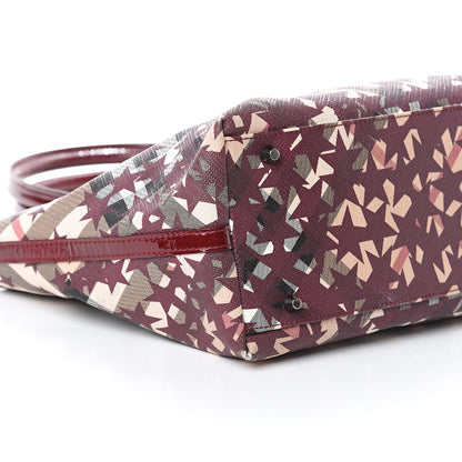 Burberry Patent Supernova Check Stars Medium Nickie Landscape Tote Berry Red 7 of 8