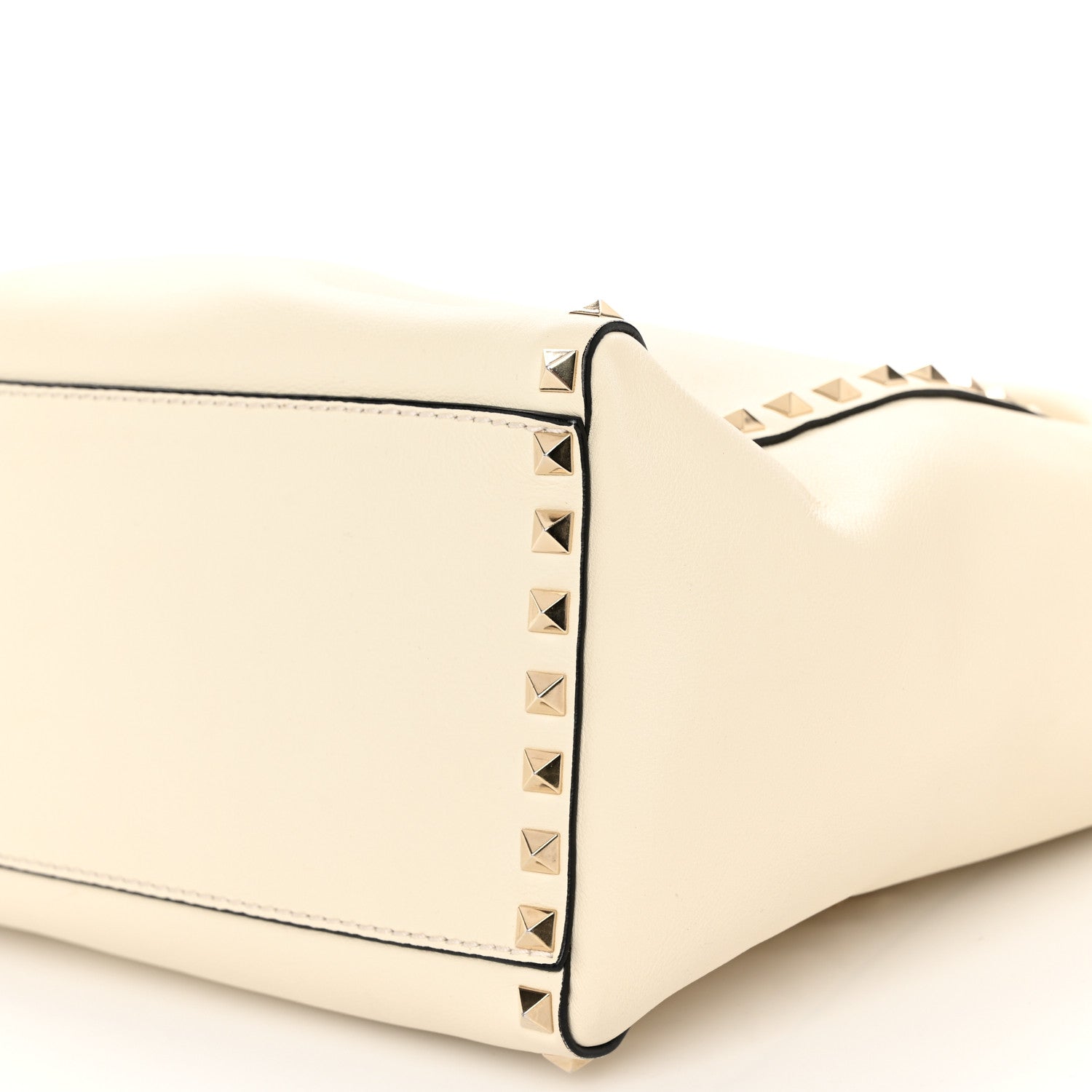 Valentino Garavani Vitello Small Rockstud Double Handle Tote Ivory 10 of 13