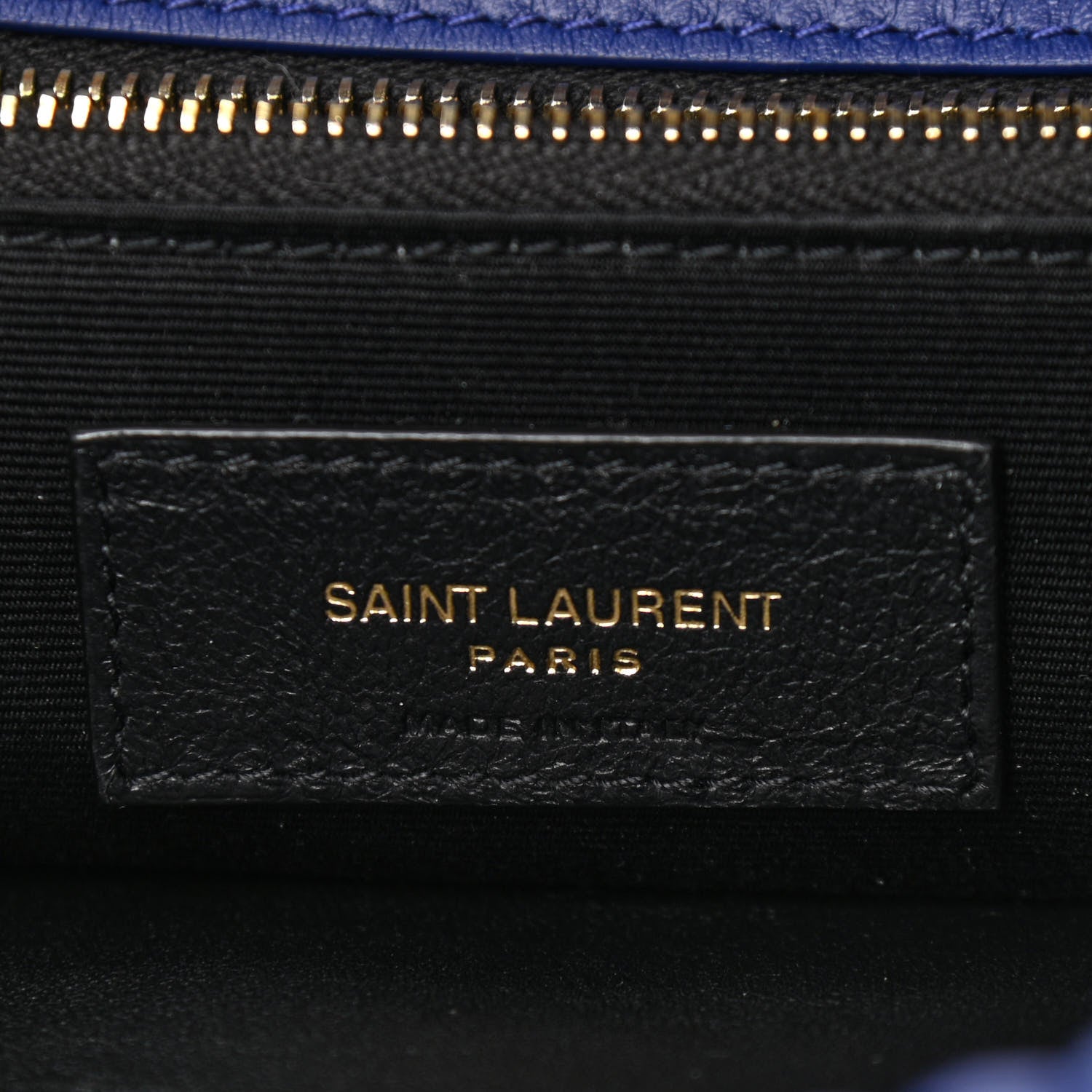 Saint Laurent Raffia Calfskin Monogram Medium Niki Chain Satchel Blue 6 of 9