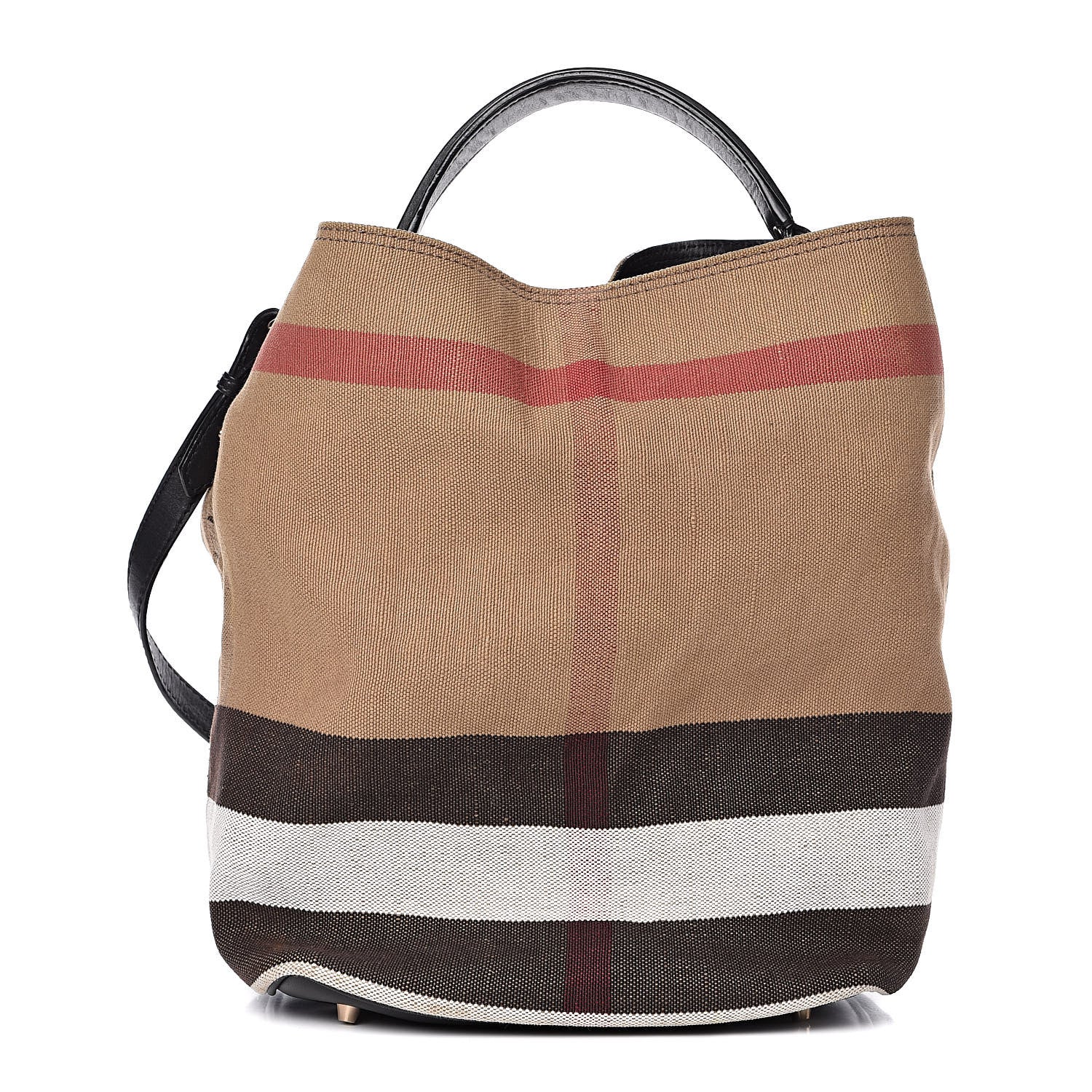 Burberry Canvas Mega Check Medium Ashby Hobo Black 1 of 15