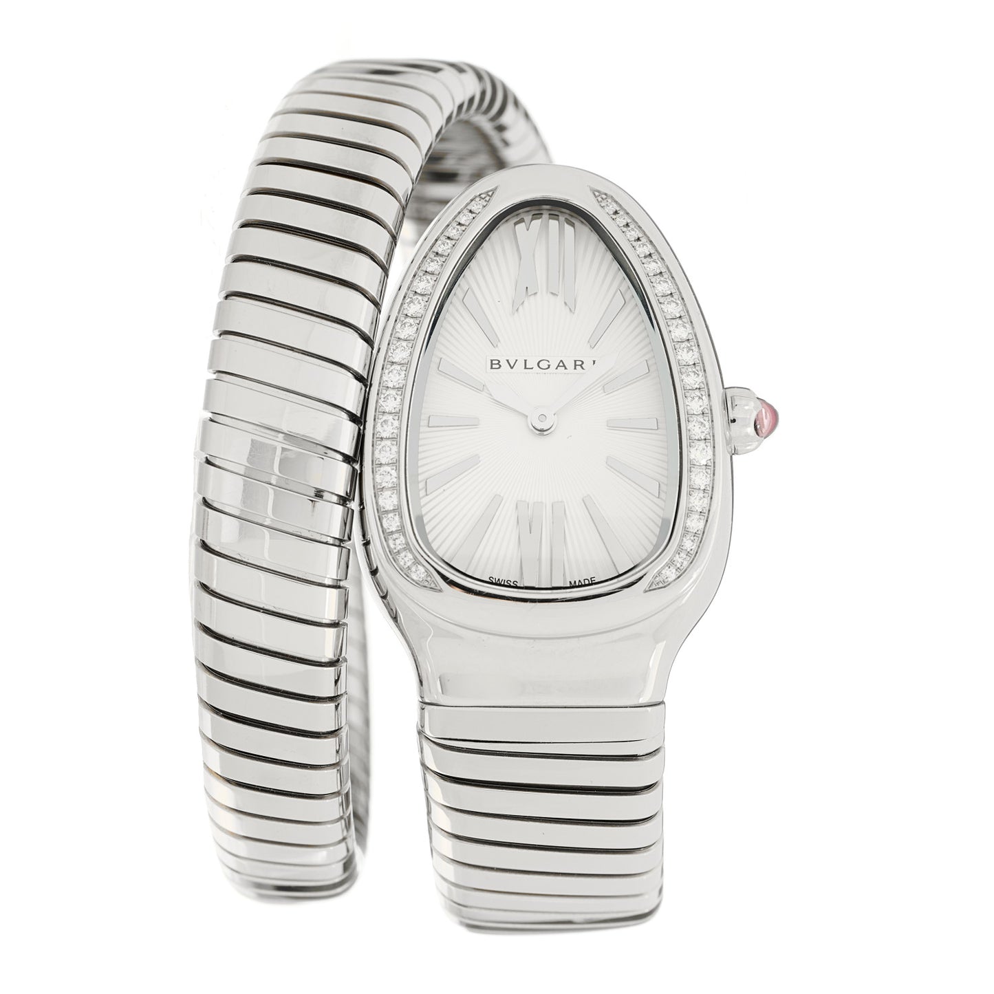 Stainless Steel Diamond Bezel 35mm Serpenti Tubogas Quartz Watch