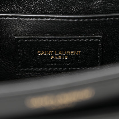 Saint Laurent Box Calfskin Monogram Medium Solferino Satchel Black 6 of 10