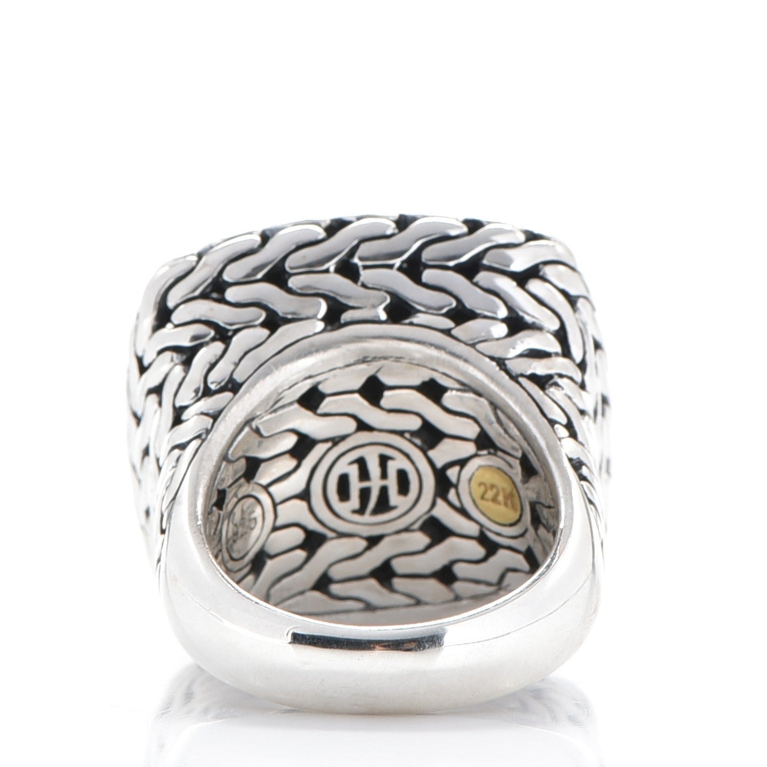 John Hardy Sterling Silver 22K Yellow Gold Palu Ring 54 7 3 of 6