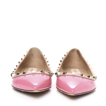 Valentino Garavani Patent Nappa Rockstud Ballerina Flats 39 Peony Poudre 2 of 10