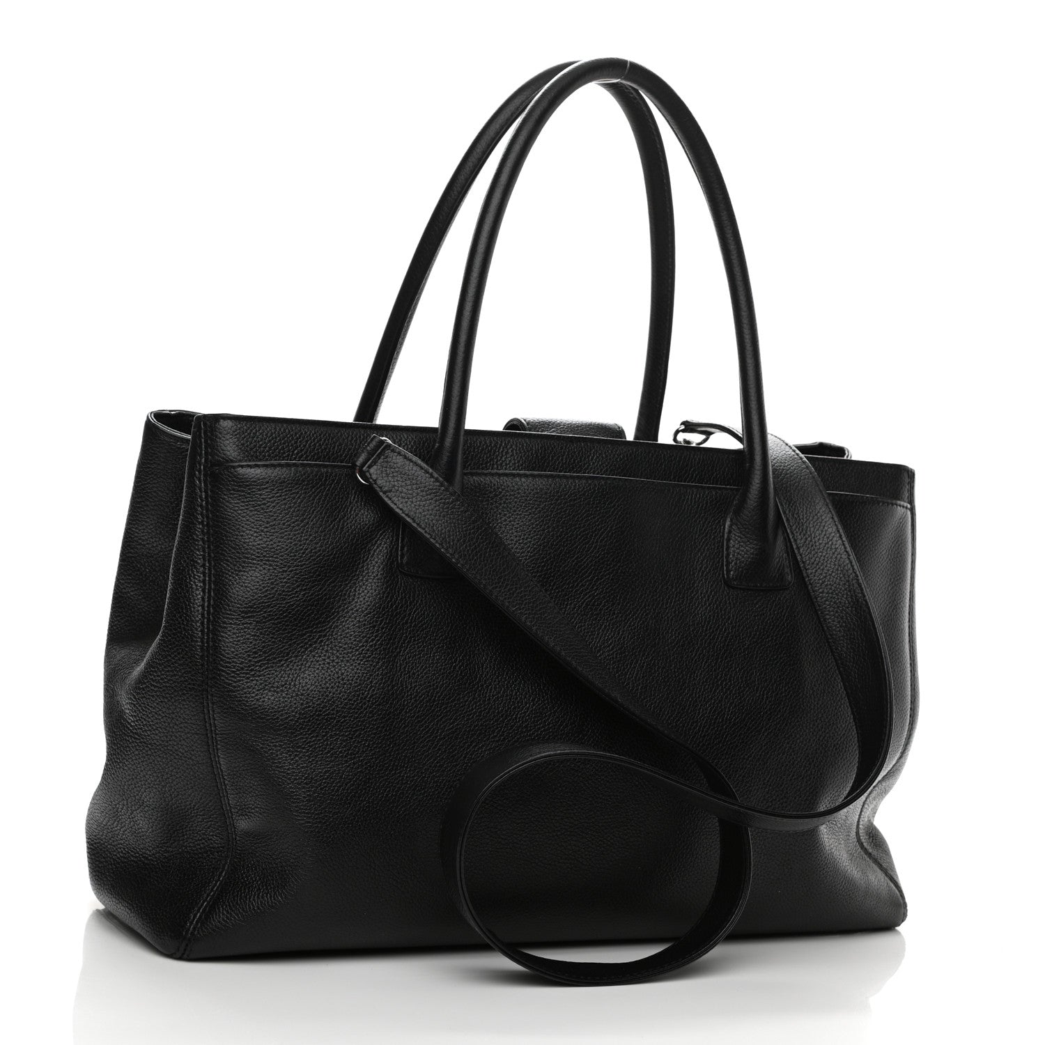 Chanel Calfskin Cerf Executive Shopper Tote Black 3 of 11