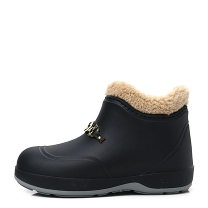 Gucci Rubber Wool Womens Crossy Ankle Boots 37 Black Butterscotch 1 of 8