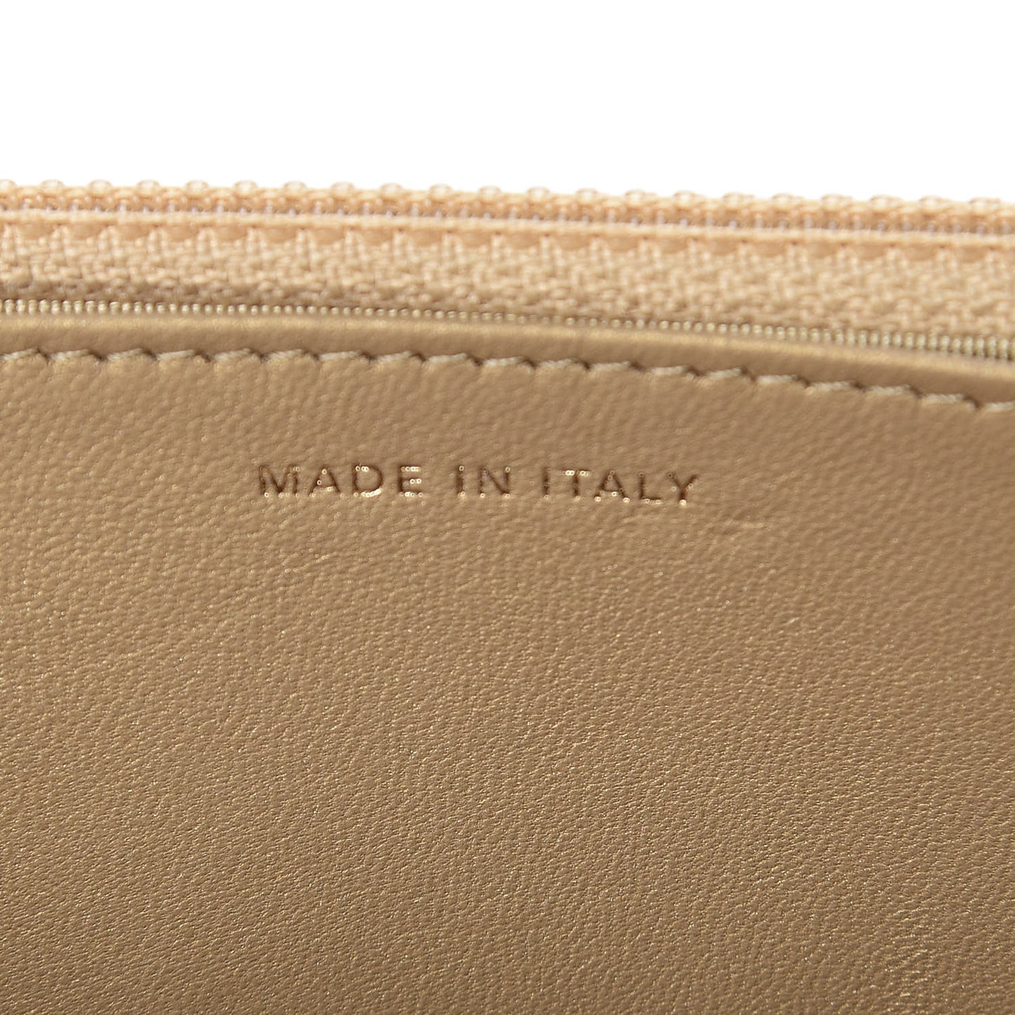 Metallic Lambskin Quilted Wallet On Chain WOC Gold