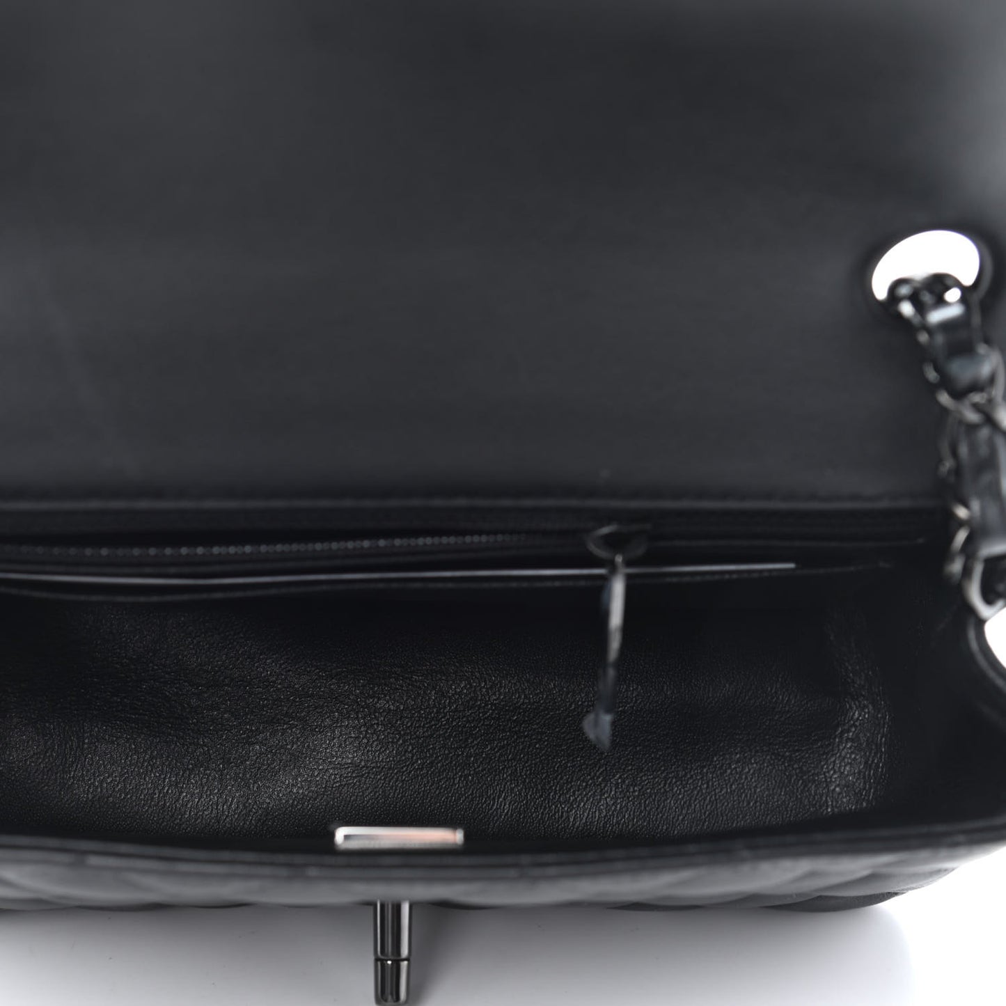 Lambskin Quilted Mini Rectangular Flap So Black