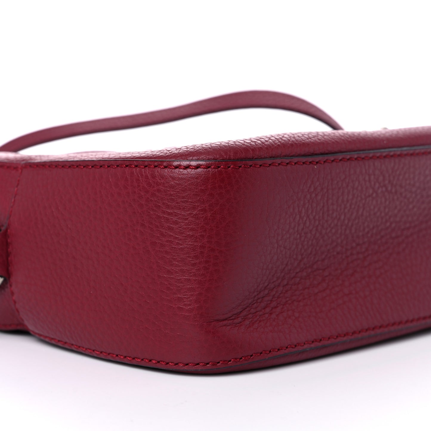 Pebbled Calfskin Studded Small Soho Disco Bag Soft Burgundy