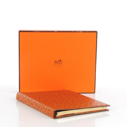 Hermes Ostrich Agenda Cover Gold 4 of 7