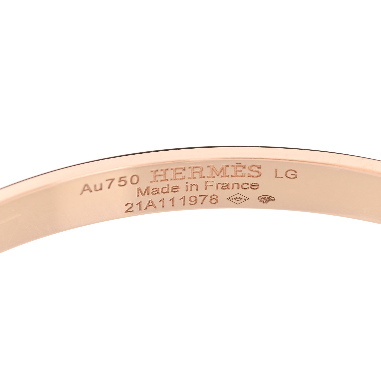 Hermes 18K Rose Gold Diamond PM H D'Ancre Bracelet LG 3 of 4