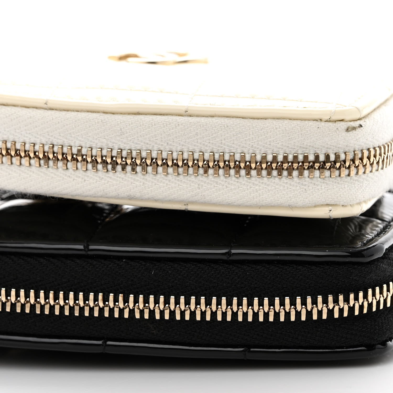 Chanel Patent Calfskin Resin Quilted CC Heart Clutch With Chain Black 11 of 12