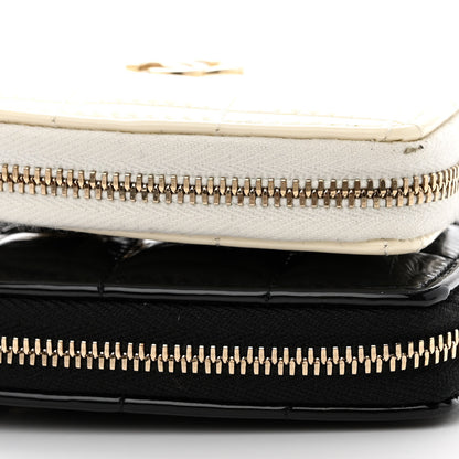 Chanel Patent Calfskin Resin Quilted CC Heart Clutch With Chain Black 11 of 12