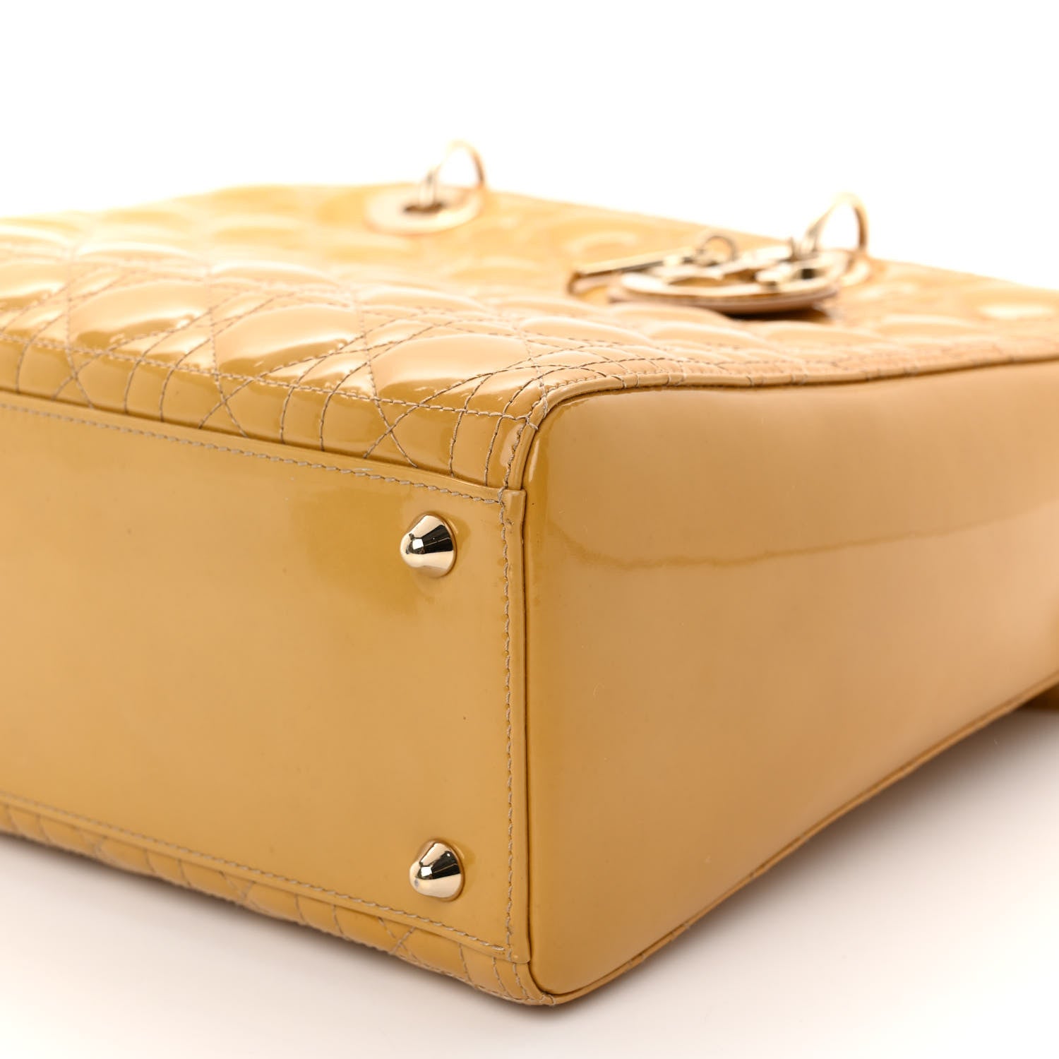 Christian Dior Patent Cannage Large Lady Dior Dark Beige 8 of 11