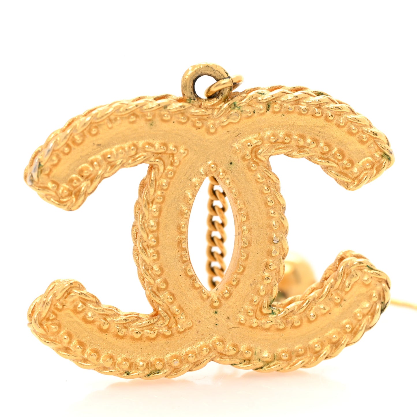 CC Drop Earrings Matte Gold