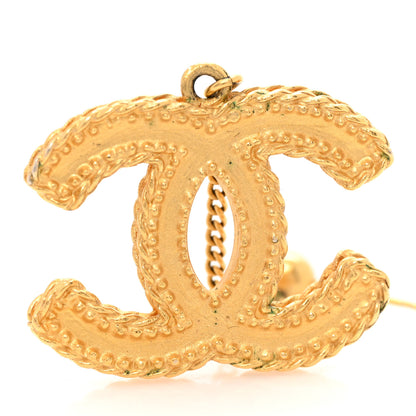 Chanel CC Drop Earrings Matte Gold 6 of 6
