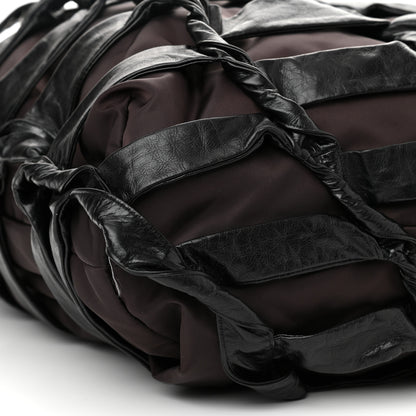 Bottega Veneta Calfskin Nylon Tape Bucket Bag Black 8 of 11