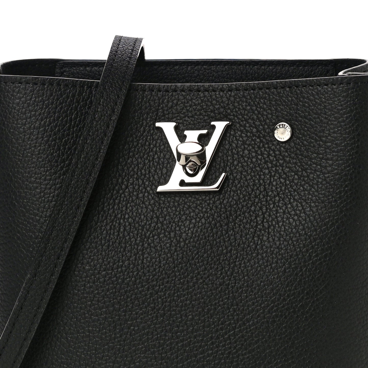 Calfskin Nano Lockme Bucket Black