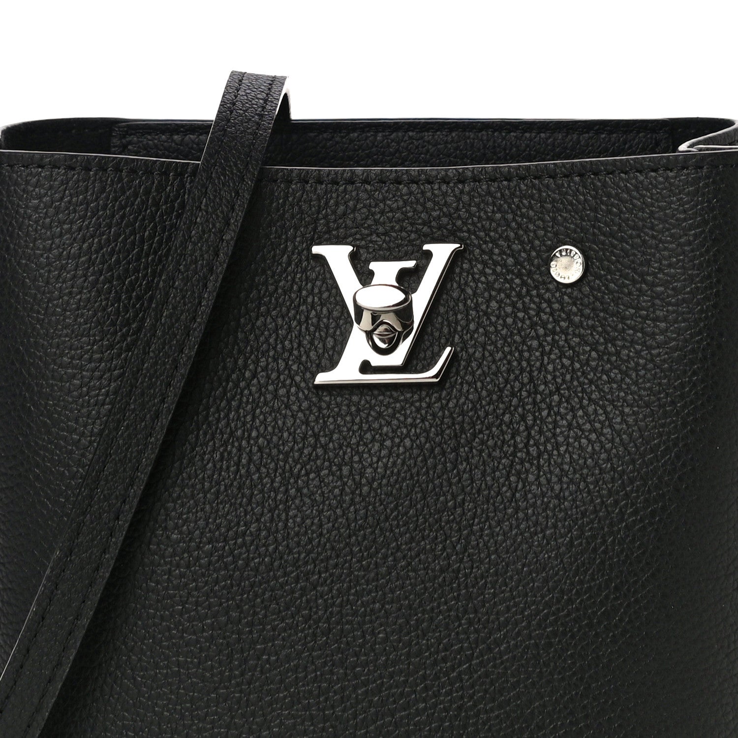 Louis Vuitton Calfskin Nano Lockme Bucket Black 6 of 8