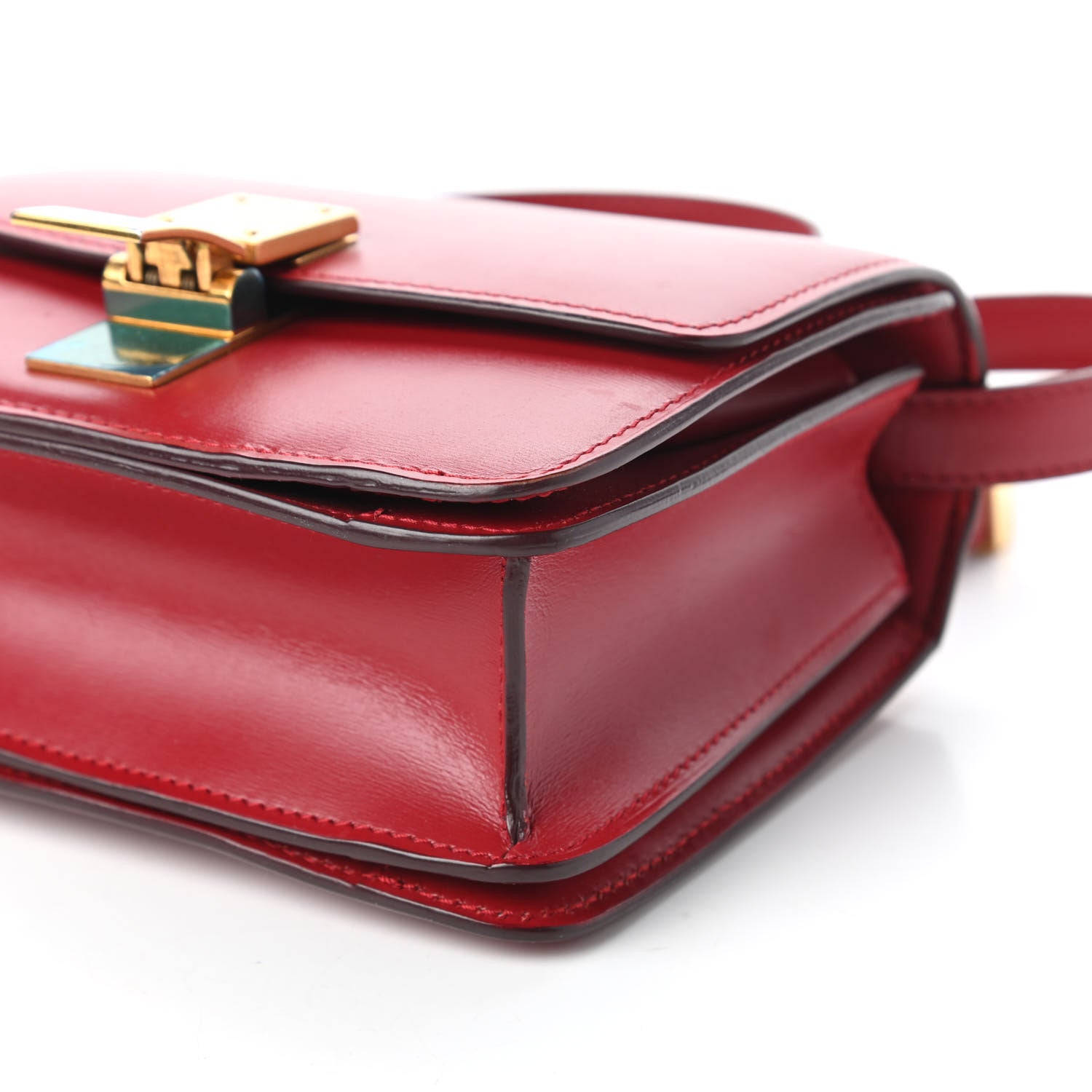 Celine Smooth Calfskin Small Classic Box Flap Bag Red 7 of 13