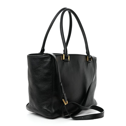 Prada Calfskin Front Pocket Tote Black 3 of 11
