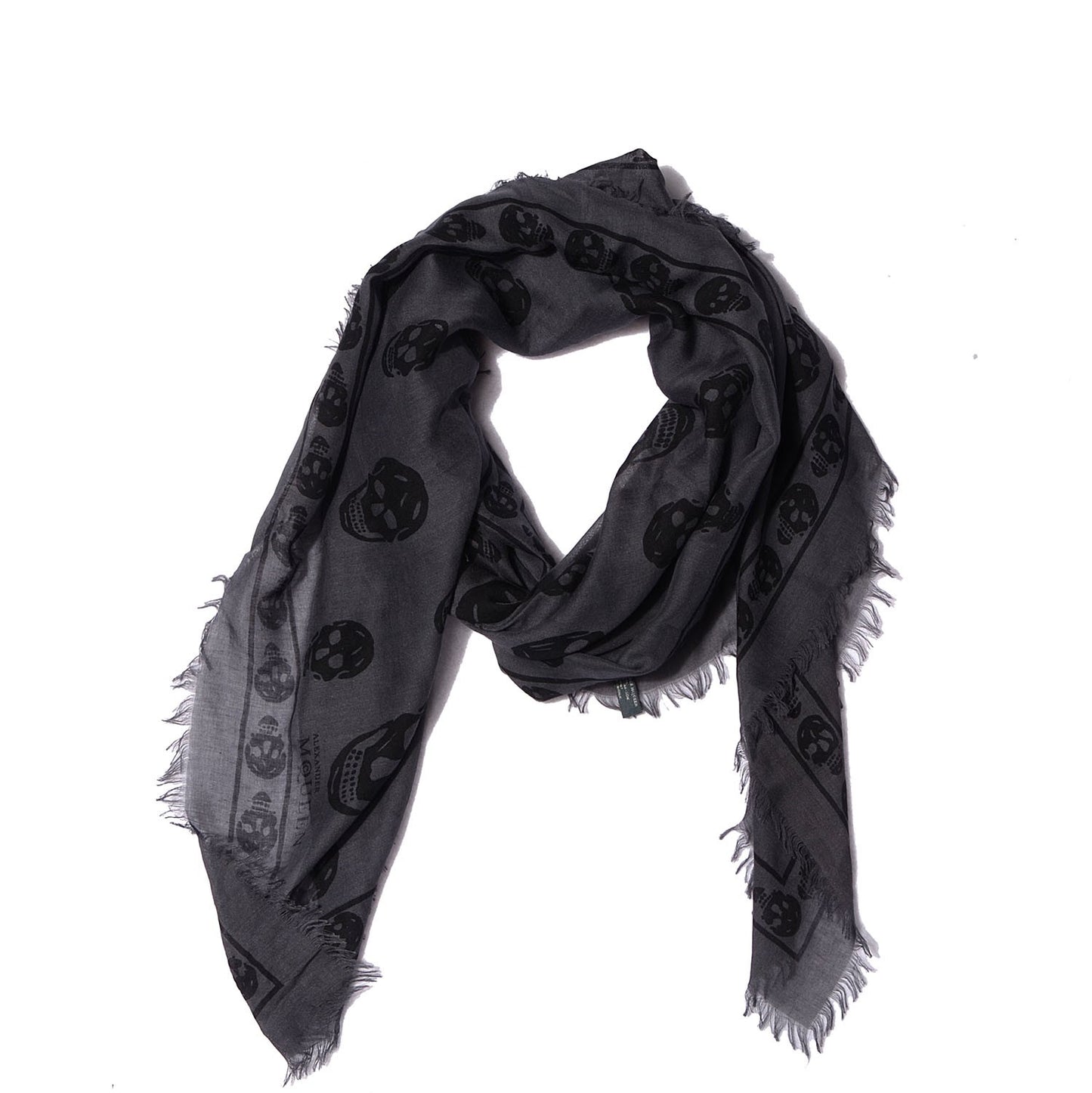 Modal Silk Skull Scarf Charcoal