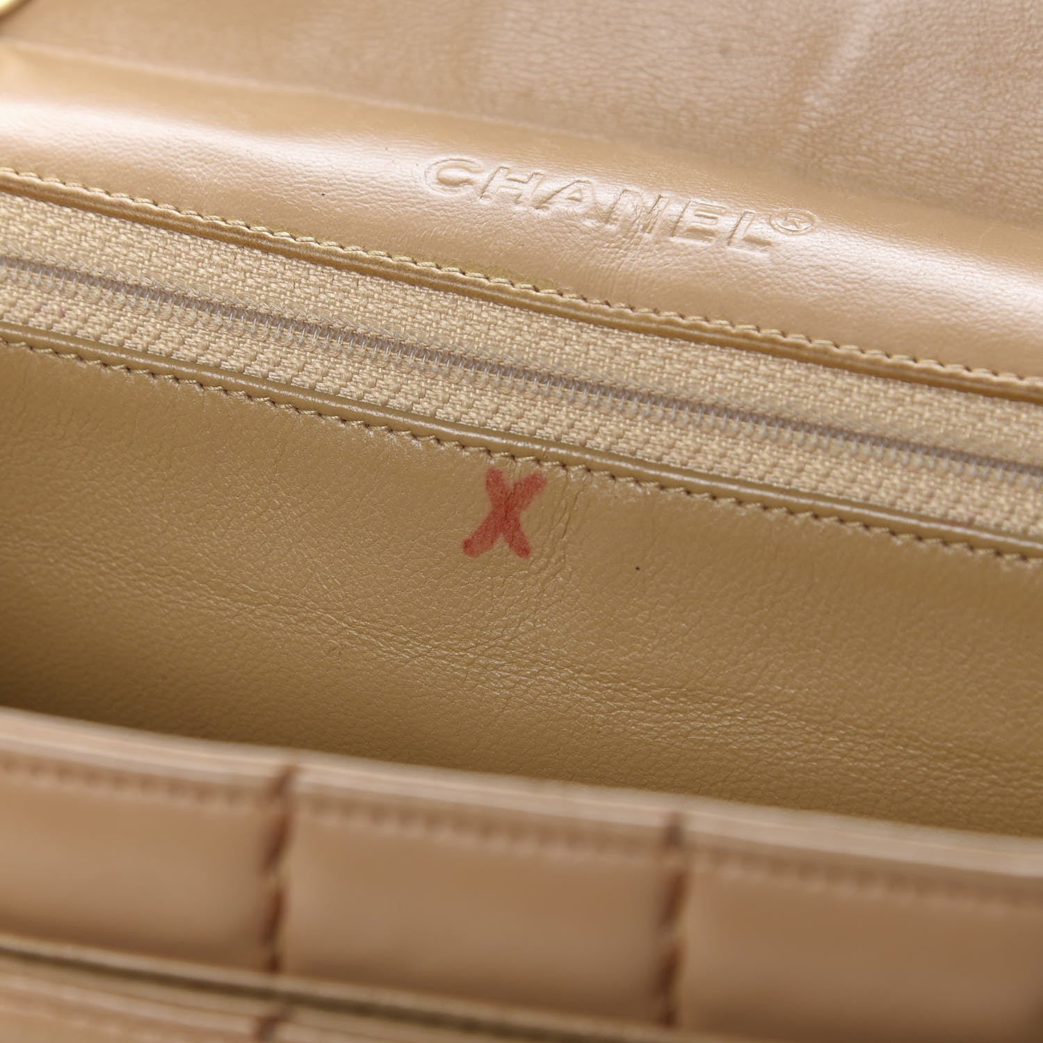 Chanel Lambskin Square Double Stitch Flap Beige 9 of 11