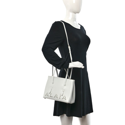 Alaia Calfskin Laser Cut Mina 25 Bag White 2 of 10