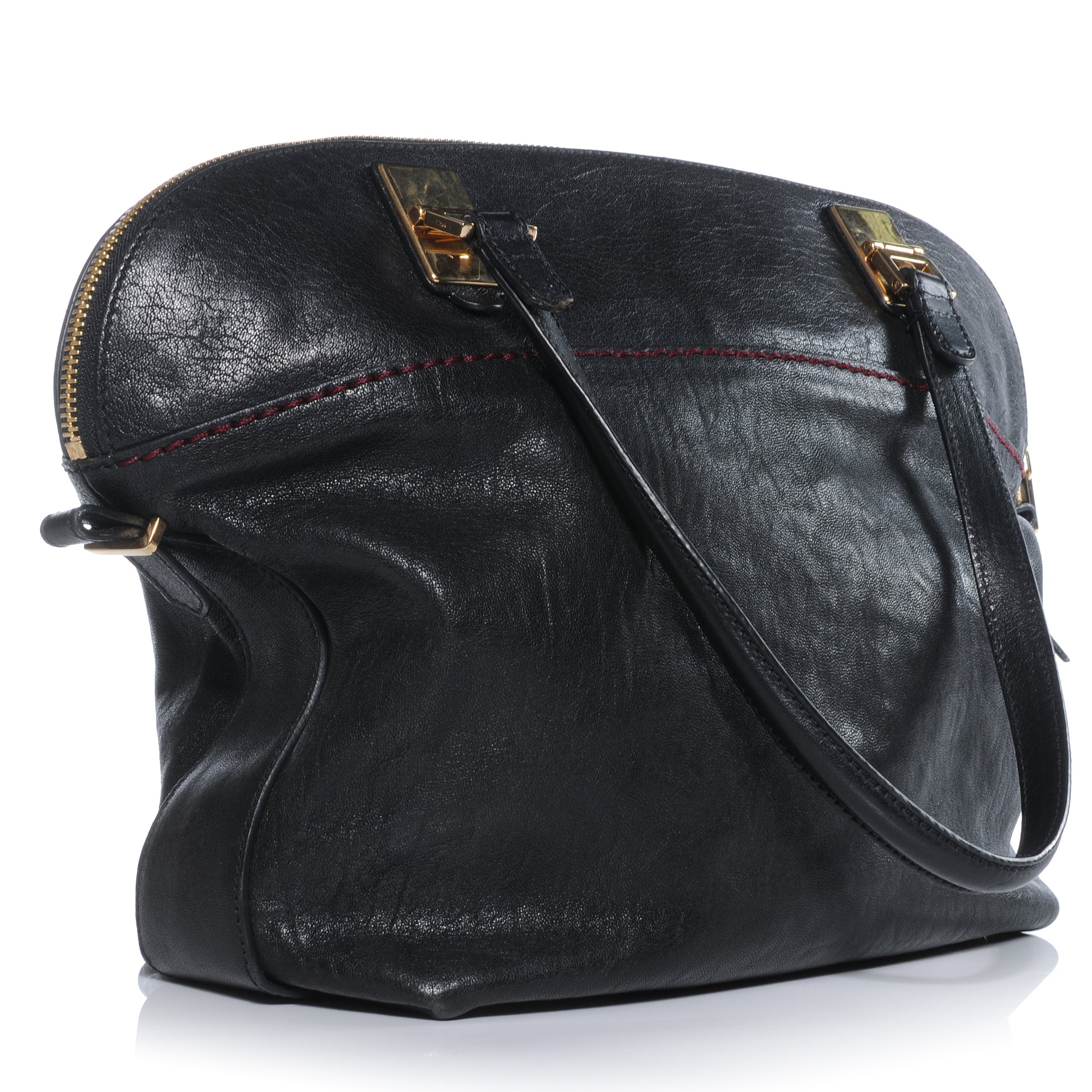Chloe Leather Medium Angie Shoulder Bag Black 4 of 9
