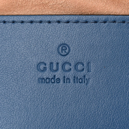 Gucci Calfskin Matelasse Aria Small GG Marmont Chain Shoulder Bag Clear Blue 7 of 9