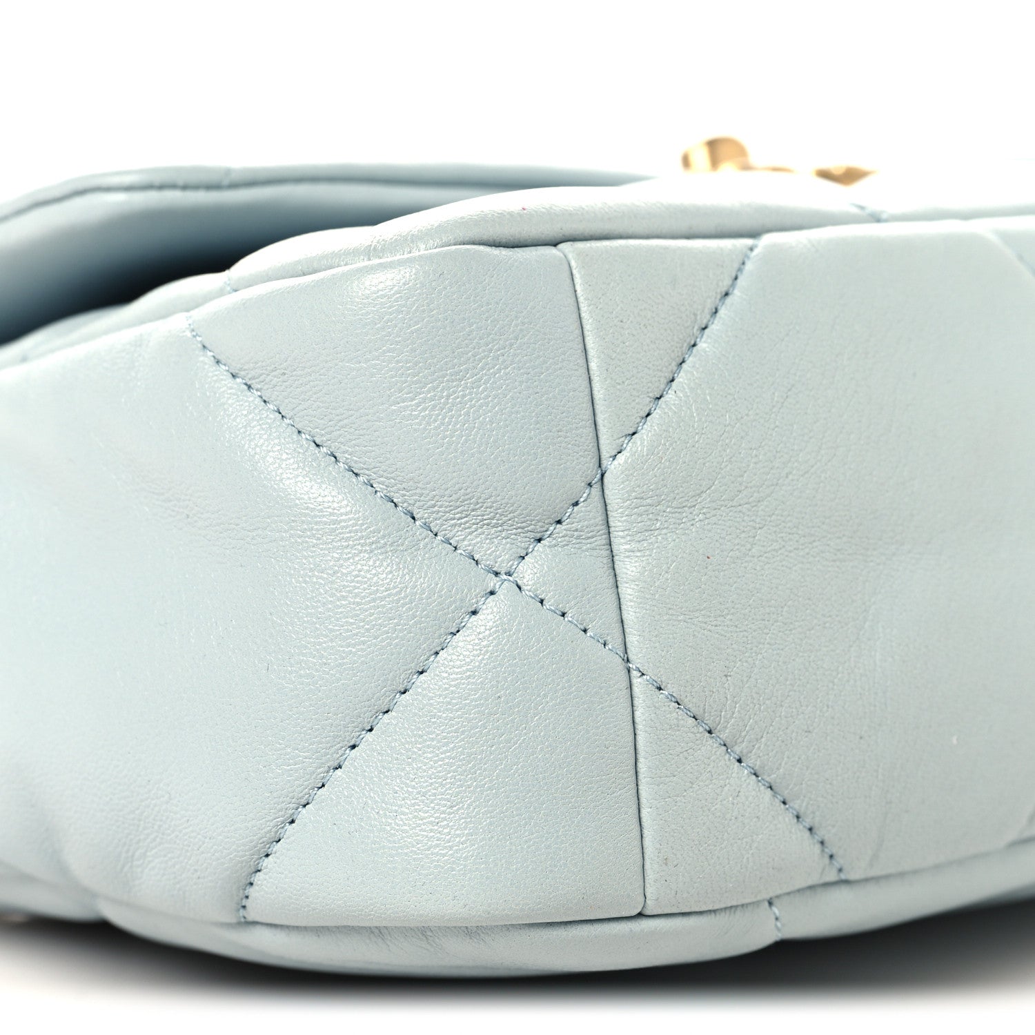 Chanel Lambskin Quilted Medium Chanel 19 Flap Light Blue 9 of 10