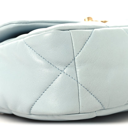 Chanel Lambskin Quilted Medium Chanel 19 Flap Light Blue 9 of 10
